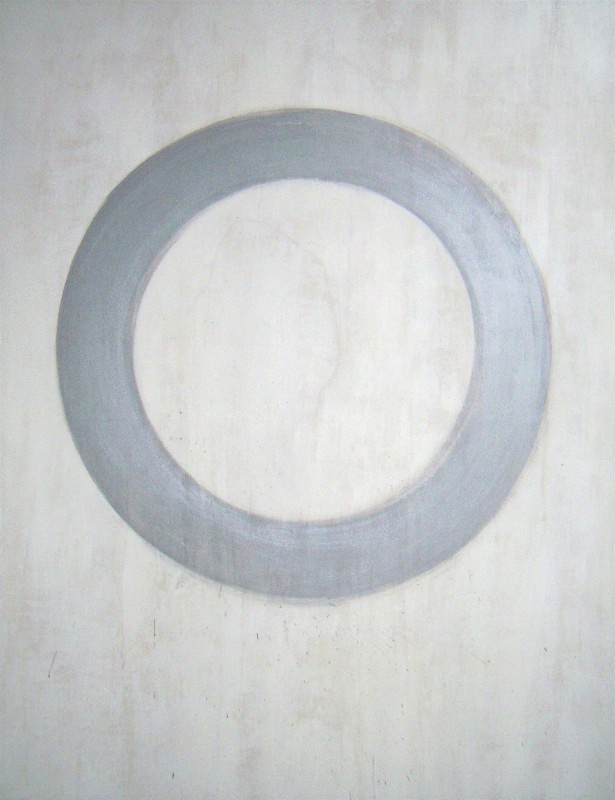 Marta Baricsa new om silver white painting