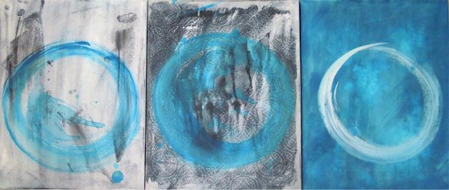 3 untitled paintings by Marta Baricsa.